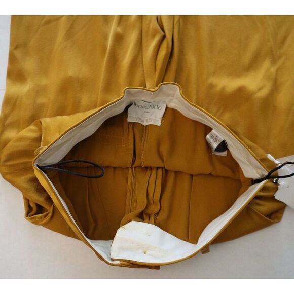 Forte_Forte 10064 Women's Sz 0 Amber/Gold Shining Silk High Waist Pants - Picture 4 of 9